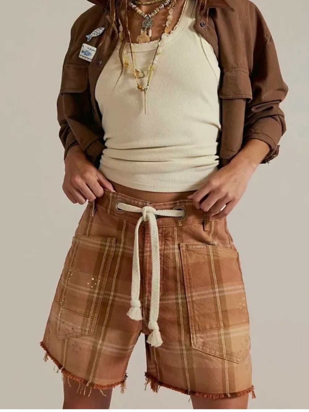 We The Free Moxie Plaid Barrel Shorts